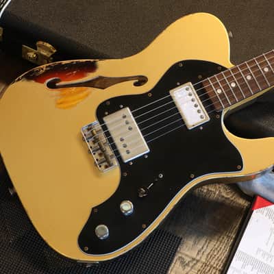 Unplayed! 2021 Fender Custom Shop Imperial Arc '72 Masterbuilt Paul Waller Thinline Telecaster Electric Guitar Gold over Sunburst + COA OHSC image 2