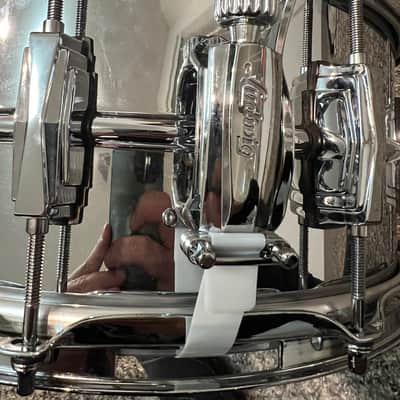 Ludwig LM402 Supraphonic 6.5x14" 10-Lug Aluminum Snare Drum 1985 - Present - Chrome-Plated image 3