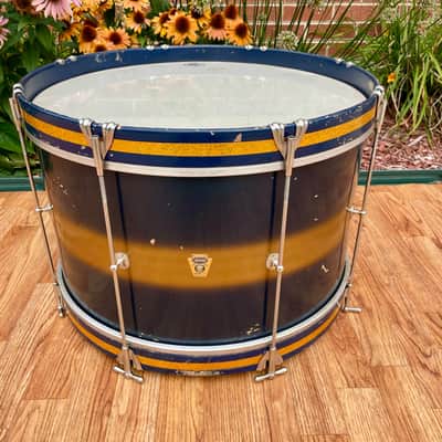1950s-1960s Ludwig Transition Badge 12x20 Bass Drum Dark Blue / Gold Duco image 12
