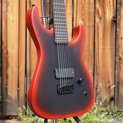 ESP LTD M-7HT Baritone Black Metal Black Red Burst Satin 7-String Electric Guitar image 6