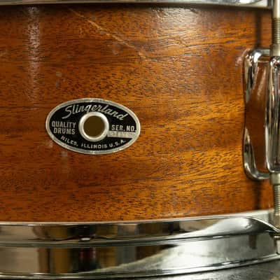 1970s Slingerland 5x14 Natural Mahogany Student Snare Drum image 15