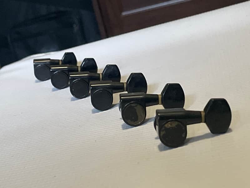 2000's Korean Era Ibanez RG & S Series Black Dual Pin Tuning Pegs Tuners 6 In LIne image 1