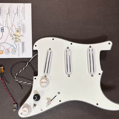 AMBROSONICS, LLC WOW, 23 Wirings! Bluetooth Programmable Pre-wired pickguard Pickup Director with FREE Pickup Composer App 2025 - Plain White image 1