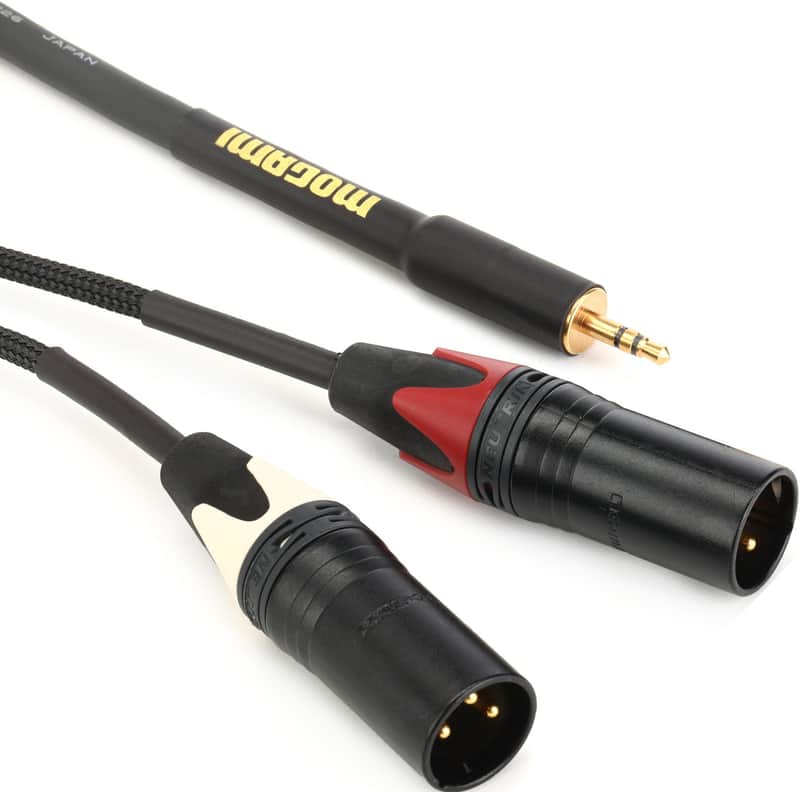 Mogami Gold 3.5 2 XLRM 20 Accessory Cable - 3.5mm TRS Male to Dual XLR Male Left/Right - 20 foot image 1