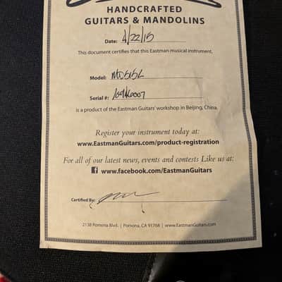 Eastman MD515L F-Style Left Handed Mandolin w/Case (2015) image 7