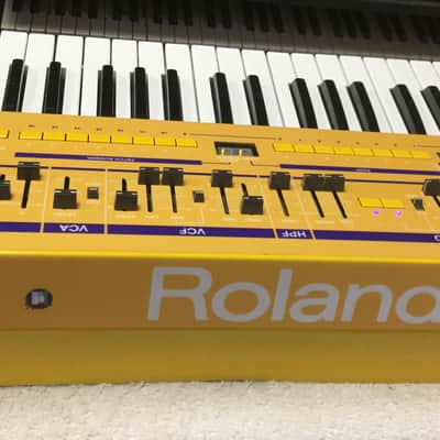 Custom Yellow Juno 106 Roland w/ polyphony meter ! image 6