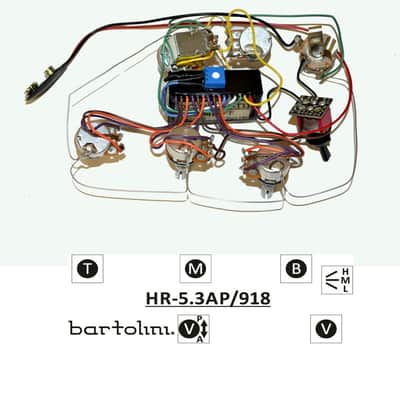 Bartolini HR-5.3AP Pre-Wired 3 Band EQ Active/Passive Vol, Vol, treble, bass, mid, 3 way switch image 9