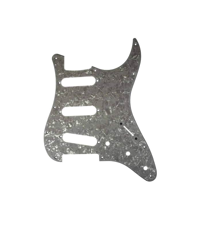 Solo Pro ST Style 11 Hole S/S/S Pickguards - 3-Ply White Pearl---3-ply-white-pearl image 1