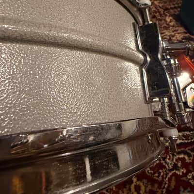 Ludwig L-404 Acrolite 5x14" 8-Lug Aluminum Snare Drum with Rounded Blue/Olive Badge 1979 - 1993 - Gray image 6