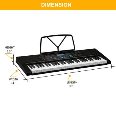 Glarry 61-Key Portable Keyboard w/LCD Screen, Microphone image 4