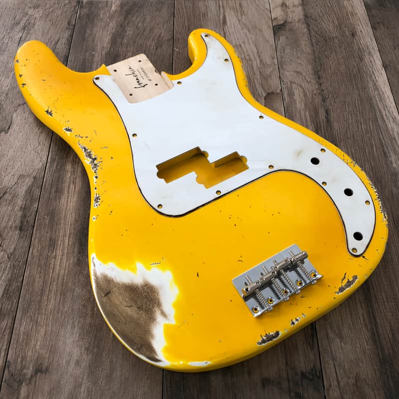 FRANCHIN Jupiter bass body Relic Aged Monaco Yellow 100% Nitro Lacquer Poplar Precision P-Bass Style Made in Italy - Stock piece #23430826 image 1