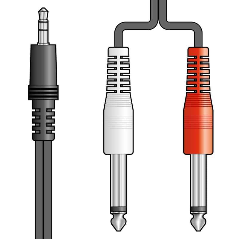 Avlink 3.5mm stereo plug to 2 x 6.3mm mono plug 1.2m image 1
