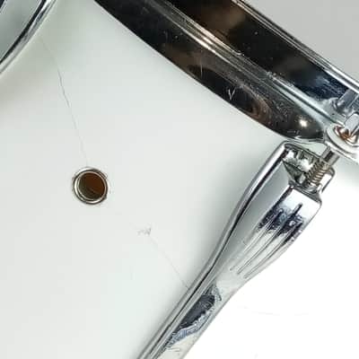 Ludwig 14"White Cortex Snare Drum 10Mach Lug+P87 Vintage1979 Marching/Parade B/O image 7