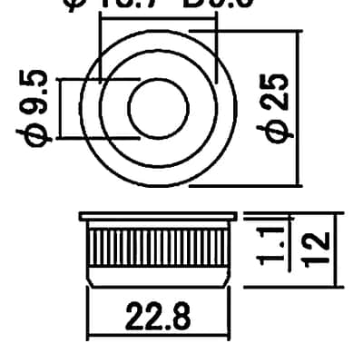 Machined Brass Press Fit Recessed Jack Plate Cup w/ 1/4" Output Jack for Telecaster Tele Guitar image 3