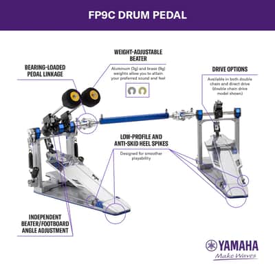 Yamaha DFP-9C Professional Chain Drive Double Bass Drum Pedal w/Case image 9