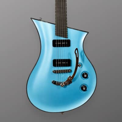 Senez Guitars Psari - Carve Top. Sky Blue. Dual P-90's. NEW. (Authorized Dealer) image 4