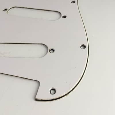 Lefty Vintage Style Beveled Edge Strat Pickguard Aged Custom Strat Style 3 Ply Relic White Left Micro Pots #3 image 5