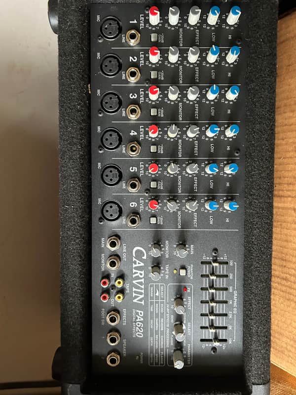 Carvin PA620 6-Channel 200W Powered Mixer/ PA Head image 1