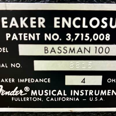 Vintage 1976 Fender Bassman 100 Silverface Tube Amp Head & Speaker Cabinet image 7