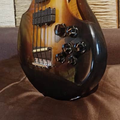 -PeaceQ- Custom Acoustic Electric Bass, 2 piezo + Bartolini HB, Sunburst -2023- image 3