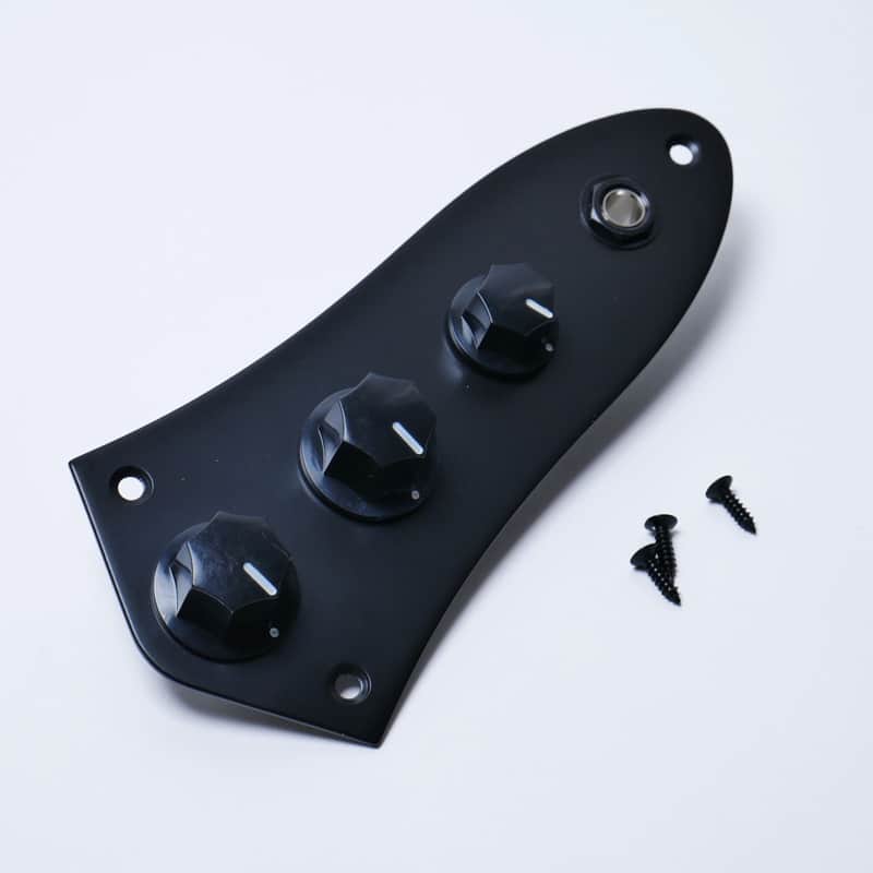 Jazz Bass Wiring Harness and Loaded Control Plate - Black image 1