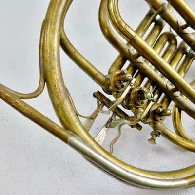 Geo C. Diver Music Co Gold Star Single French Horn, USA,  Lacquered Brass image 5