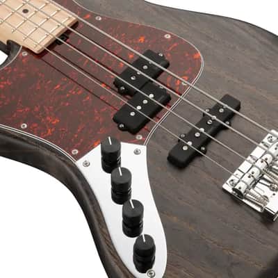 Sadowsky MetroLine 21-Fret Vintage P/J Bass-Swamp Ash Body-4 String-Nirvana Black Transparent Satin-Lefthand image 5