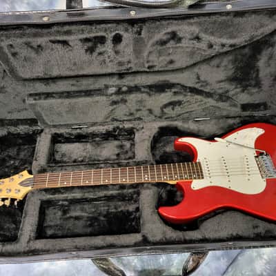 2002 Samick Greg Bennett Design MB1 Candy Apple Red New Strings Pro Setup Original Hard Shell Lightweight Case image 13