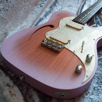 GB Liuteria Traditional Tele semi hollow purple walnut image 21