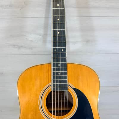 Harmony H166 Dreadnought Acoustic Guitar Natural Made in Korea 1970's image 4