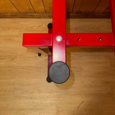 Red k&M Omega König & Meyer 18810 & 18811 keyboard sampler vintage synthesizer stand and stacker image 10