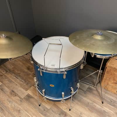 VINTAGE Slingerland Be-Bop Combo Turquoise Sparkle Cocktail Kit image 7