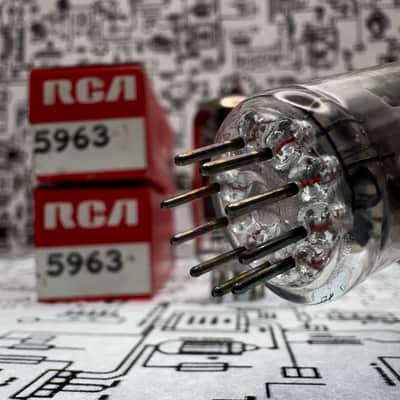 RCA 5963 12AU 7 Black Plate Matched Pair - NOS Vintage Vacuum Tubes - Industrial 12AU7 ECC82 Equivalent - Made in USA image 15