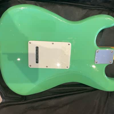 Vintage V6 Stratocaster Electric Guitar Green Wilkinson Pickups + Gig Bag image 6