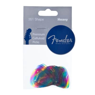 Fender Picks 351 Rainbow heavy 12er Set Premium Celluloid - Set of Picks image 1