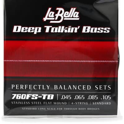 La Bella 760FS-TB Deep Talkin' Bass Flatwound Bass Guitar Strings - .045-.105 Standard Through Body image 1