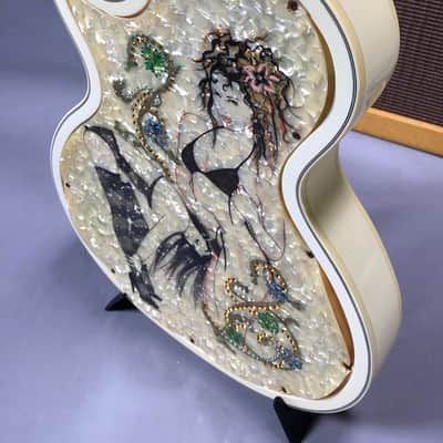 Gibson Les Paul Rare Custom Shop Original One Off Design "Glitter Girls" 1989 Pearl White image 13