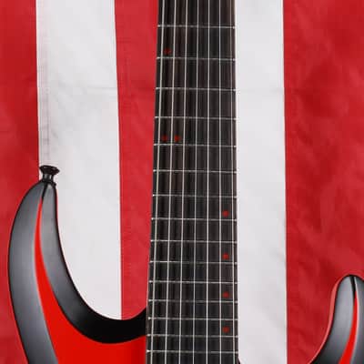 Jackson Pro Plus Series DK Modern MDK7 HT - Satin Red with Black Bevels image 4