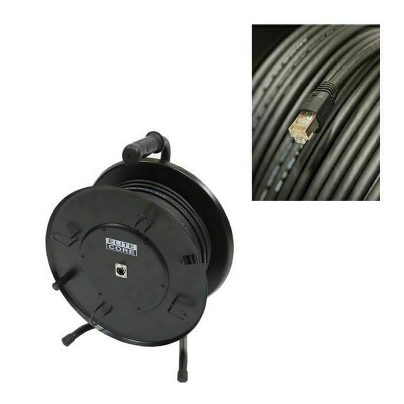 Super CAT6 Shielded Tactical RJ45 Ethernet Reel Cable Snake 250 ft - Booted image 1