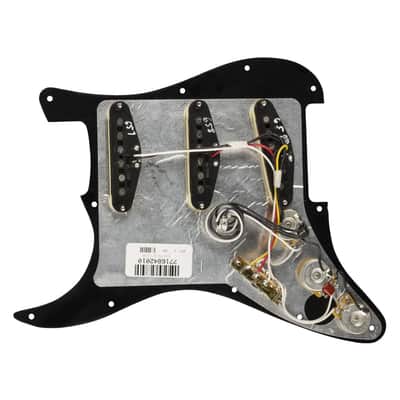 Fender Pre-Wired Strat® Pickguard, Tex-Mex SSS, Black, 0992343506 image 2