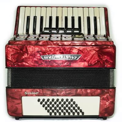 Vintage Weltmeister Serino 48 Bass Lightweight Piano Accordion for Beginners Children Kids, made in Germany Small Accordian with New Straps, 2735 image 3
