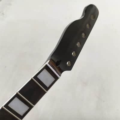 Black Reversed Head Guitar Tele Style Maple Wood Neck, 22 Frets Fingerboard image 6