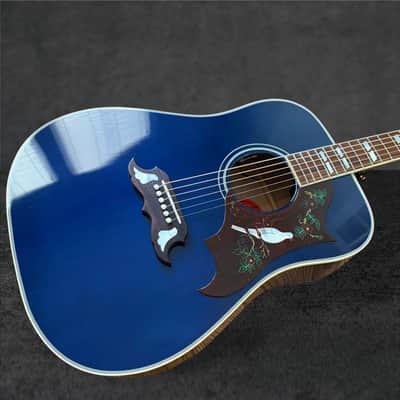 Gibson Custom Shop Dove Quilt Acoustic-Electric Guitar – Viper Blue image 3