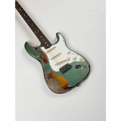 Fender CUSTOM SHOP STRATOCASTER 1965  - SUPER HEAVY RELIC SF Aged Sherwood Green Metallic over 3 Ton Sunburst image 3