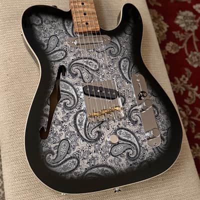 Heroux Guitars Timothy James Signature Semi-Hollow SS T-Style Guitar w/ Forrest Lee Jr. B-Bender - Black Paisley image 3