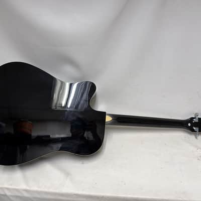 Washburn WA90CETB Dreadnought acoustic electric guitar, trans black image 5