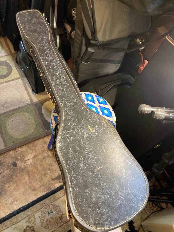 Vintage MIJ Viola Violin Beatle Bass Chipboard Case 1960s? - Black Marble image 1