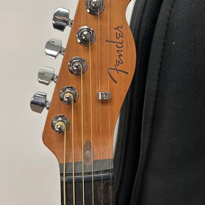 Fender American Acoustasonic Telecaster Acoustic Electric Guitar All-Mahogany - Natural image 3