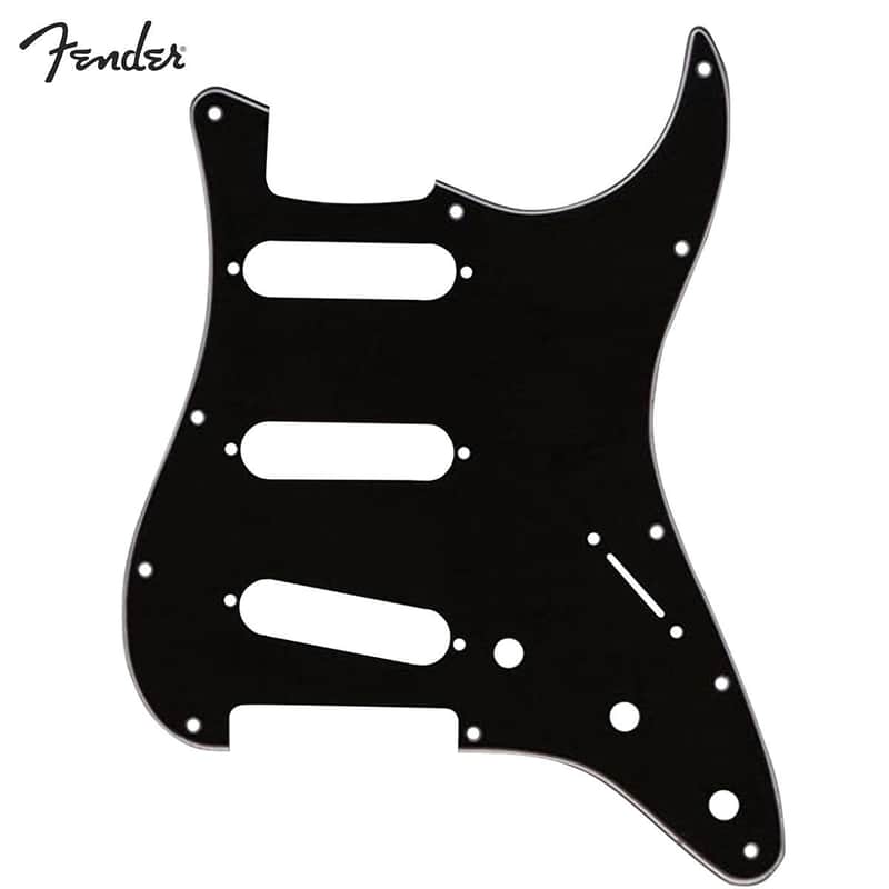 Fender Standard Stratocaster Guitar Pickguard Black 11 Hole image 1