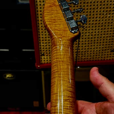 Vintage Guitars 30th Anniversary V72 Tele (SUPER FLAME MAPLE NECK) Boulevard Black image 15